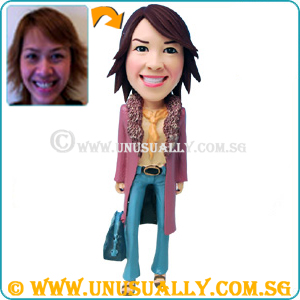 Custom 3D Caricature Fashionable Sexy Female Figurine